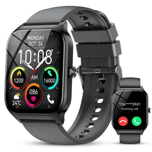 Men's 1.85" HD Screen Smart Wristwatch - Bluetooth Calls, AI Voice Control, 120+ Sports Modes (Hiking Included), 24/7 Heart Rate/Sleep Monitoring, Pedometer, Calorie Tracker, Waterproof, Music Support, Android iOS Compatible