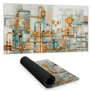 Conscious Sales C1DM1531IUOF3E 16 x 32 in. Like Clockwork Turquoise Desk Mat for Stylish Home Decor