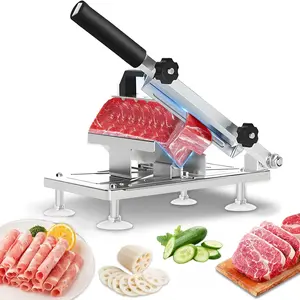 Manual Frozen Meat Slicer, Upgraded Stainless Steel Meat  for Beef Mutton Bacon   Slicing Machine for Hot Pot BBQ sandwiches pizza
