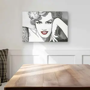 212 MAIN Vintage Marilyn Monroe Figurative Aluminum Metallic Photo Print Wall Art - 12x18 in Classic Prints, Living Room Home Decoration