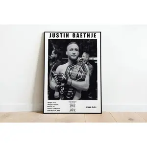 Justin Gaethje Poster, Ufc Collectible, Mma Poster, Ufc Event Poster ,Justin Gaethje Ufc Art , Mma Print, Gifts For Ufc Fan Decor Decoration
