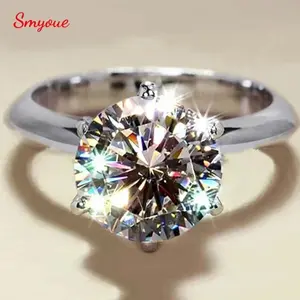 Smyoue Certified 1-5CT Moissanite Ring VVS1 Lab Diamond Solitaire Ring for Women Engagement Promise Wedding Band Jewelry Fine