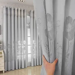 Elegant Floral Embroidered Semi-Transparent Curtains, Window Curtain, Easy Installation, 100% Polyester Fiber, Suitable for Living Room, Bedroom, Kitchen