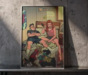 [UnFrame] Invincible And Atom Eve Poster, Mark Grayson Superhero Wall Art, Classic Comic Print, Exclusive Aesthetic Decor, Unframed Print Only