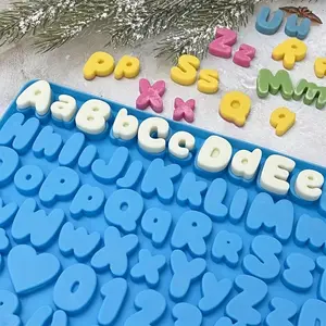 Blue Alphabet & Number Silicone Mold, Ideal for Candy, Chocolate, Cookies, Perfect for Festive Occasions Like Christmas, Halloween, Easter