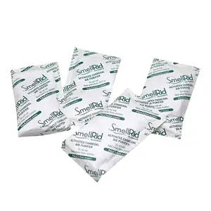 SMELLRID Reusable Activated Charcoal Odor Absorber That Works [10 Pack] - Medium 50 g (3.2" x 5”) Pack Treats 25 Sq. Ft. - Premium Natural Deodorizer for Purse, Helmet, Gloves, Pets, Safe & More