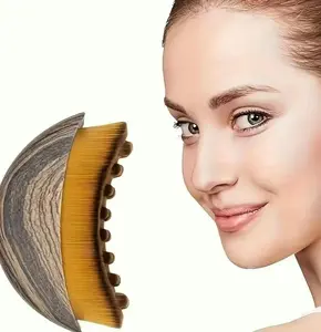 Facial lymphatic contour brush for jawline and chin shaping – dry brushing massager that promotes lymphatic drainage and relieves facial fatigue – ergonomically designed to fit the skin – single beauty roller for daily use