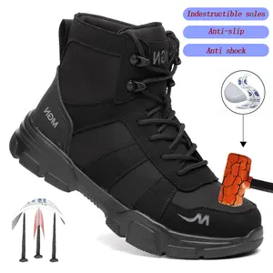 Work Boots Indestructible Safety Shoes Men Steel Toe Shoes Puncture-Proof Sneakers Women Non Slip Work Shoes anti piercing shoes advanced non-slip traction all-season outdoor resistant work lifesaver boot industrial construction