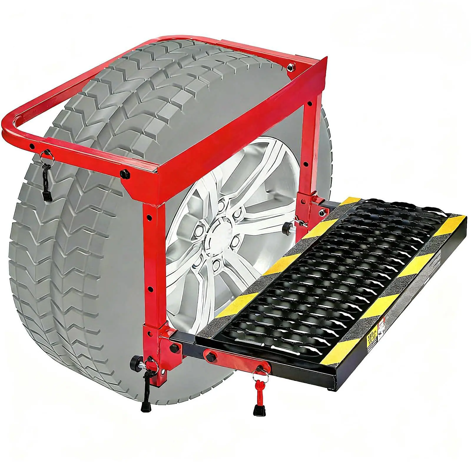 Upgraded Steel Tire Step - Heavy-Duty, 350lbs Capacity, Adjustable, Folding, Non-Slip Step Stool for Truck, SUV