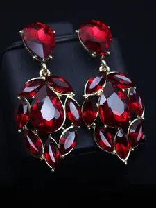 Fashion Artificial Crystal Decor Dangle Earrings, Elegant Jewelry for Party, Daily Clothing Decor, Trendy All-match & Exquisite Jewelry for Birthday Gift, Teardrop Earrings