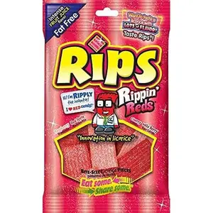 Rips Rippin Reds Bite Size Licorice Candy with Raspberry, Cherry, Wild Berry and Red Apple Flavors, 4 Ounce