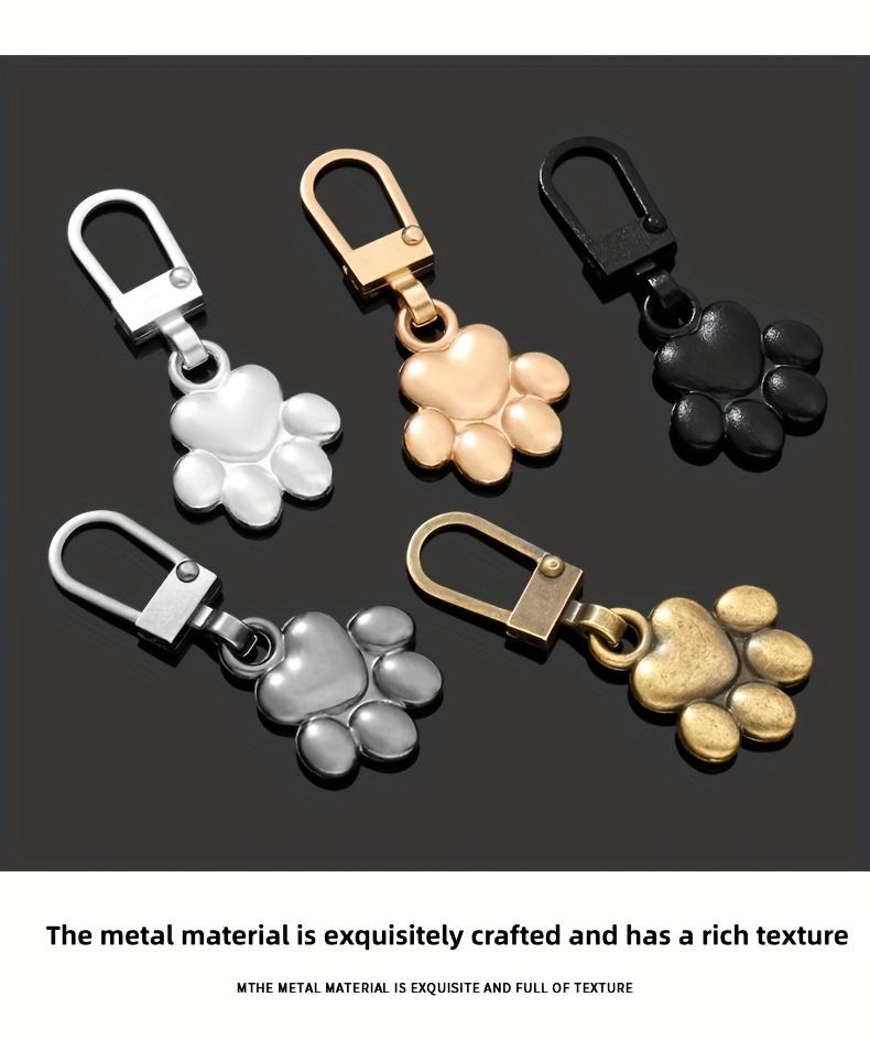 5pcs Cat Claw Metal Zipper Head Pull Tab Detachable Clothes Luggage Jacket Replacement Additions Zipper Head Pendant Repair Artifact