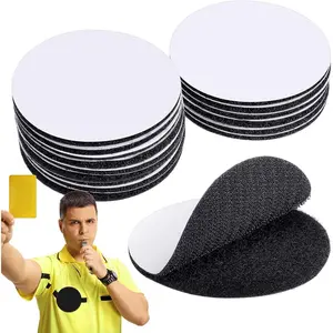 12 Pairs Referee Patch Hook and Loop Dots 3 Inch Self Sticky Circle Round Adhesive Double Sided Hook and Loop Fasteners for  Office DIY Wall Decor Tool