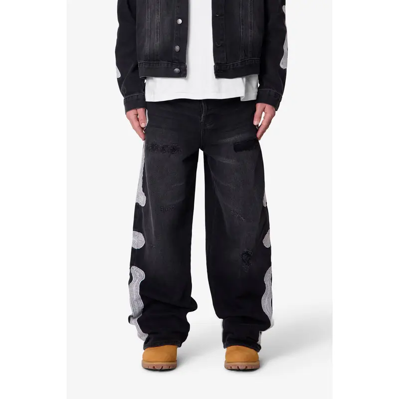 mnml Skeleton Ultra Baggy Denim - Washed Black