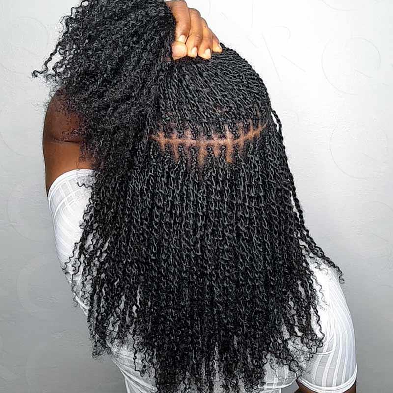 QVR Hair Afro Kinky Bulk Human Hair for Braiding Dreadlock Hair 10-22 Inches Natural Black 3 Packs Curly Big Summer Deals TikTokShopBlackFriday