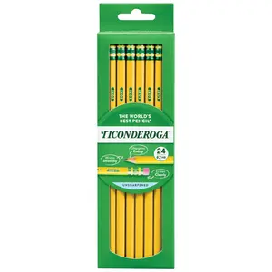 Premium Wood Pencils - Unsharpened #2 Lead, Yellow, 24 Count for Quality Writing and Drawing