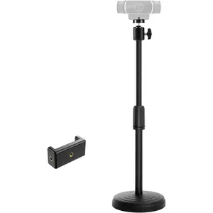 Webcam Stand for Desk, Webcam Tripod Camera Stand with Phone Holder Desktop Webcam Mount for  Webcam C920 C922 C925e C922x C930e C930 C615 and BRIO
