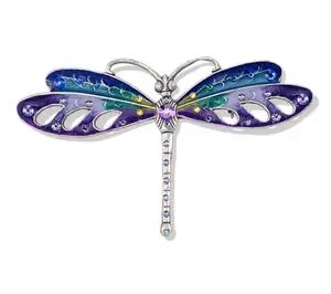 Anne Koplik Multi-Colored Crystal Dragonfly Brooch