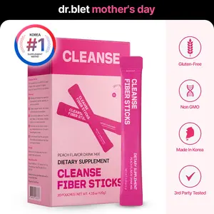 dr.blet Cleanse Fiber Sticks, Peach flavor, Support Digestive & Gut Health, Bloat Relief, Maintain Natural Fullness, Dietary Fiber, Plant-Based Ingredients, NON-GMO
