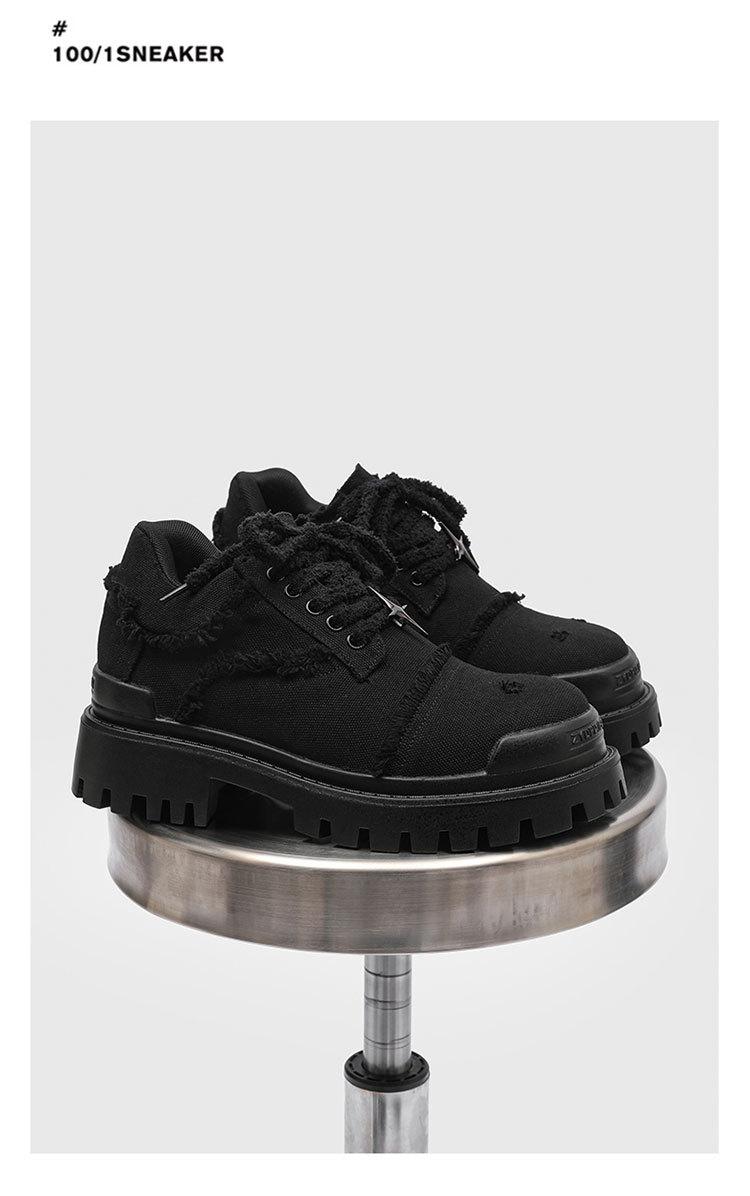 Retro Port Style  Head Leather Shoes, Men's Spring Autumn Chunky Sole Hidden Heel Shoes, Stylist Fashion Casual Shoes