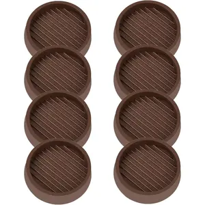 2X2 Round Caster Cups, Non Slip Furniture Pads, Anti-Slip Gripper, Anti Skid, Anti Slide Protector for Bed Couch Table Chair Stoppers (Brown, 8 Pack)