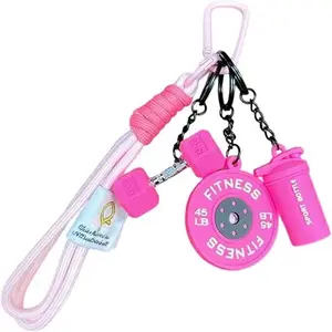 Gym Dumbbell Keychain,Bags Charms Gift for fitness Women and Men,Cute Car Key Chains Accessories for Gym,Fitness Gift