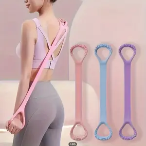 Silicone 8-Figure Resistance Band: Multi-Purpose Yoga Stretching Rope for Back, Waist & Arm Workout – Portable Home Gym & Outdoor Fitness, All-Season – Perfect Christmas Halloween Gift, Durable Stretching Band