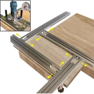 Adjustable Aluminum Alloy Milling Groove Carving Guide Rail, 400-500mm Backplate Bracket, Woodworking Carving Tool Accessory