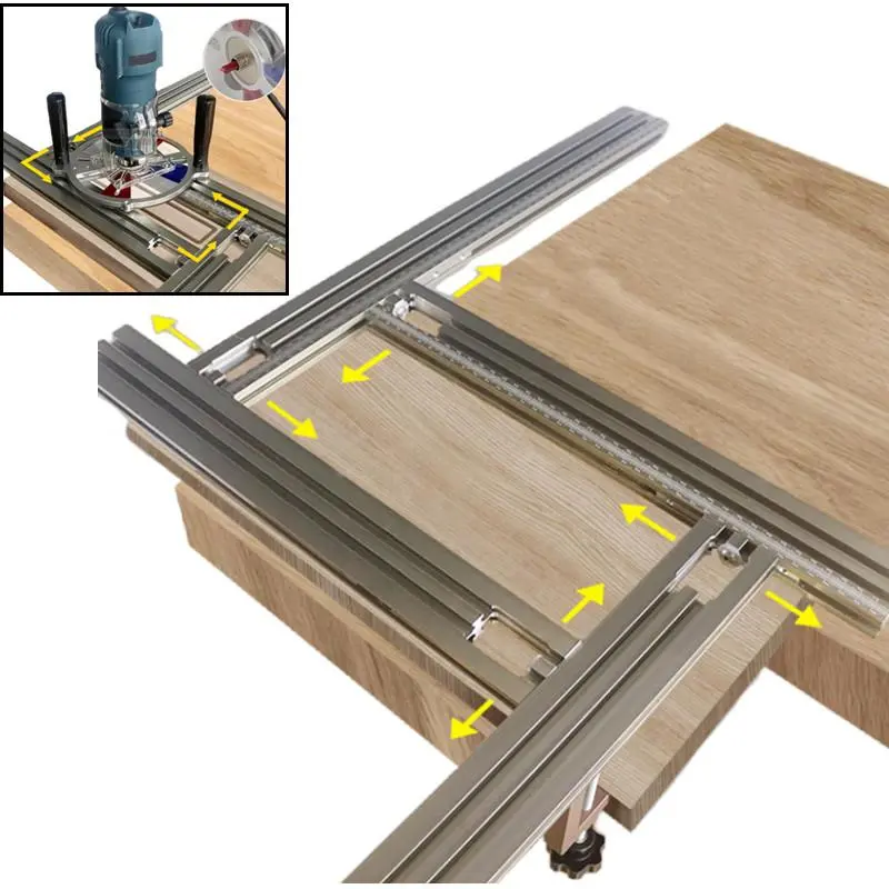 Adjustable Aluminum Alloy Milling Groove Carving Guide Rail, 400-500mm Backplate Bracket, Woodworking Carving Tool Accessory Hardware