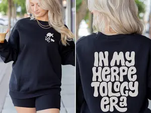 In My Herpetology Era Snake, Turtle, Frog Crewneck T-Shirt, Sweatshirt and Hoodie | Zoology, Student, Professor, Reptile & Amphibian Lover Gift