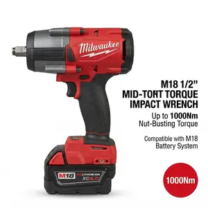 Milwaukee M18 FMTIWF12 18V Brushless Cordless Impact Wrench Kit (1000Nm Torque, Heavy Duty, High Power) with 1 Battery, 1 Charger, Socket Fit, Bolt Removal, Compact Size, Reliable Performance for 2026 Automotive Repair & Construction,summervibes