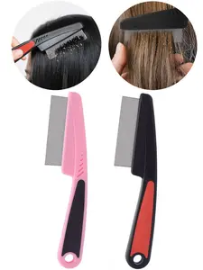 2pcs Dandruff Comb Set, Scalp Psoriasis Lice Fine Tooth Combs, Multi-Functional Hair Beauty Head Cleaner Brush, Effective Anti-Dandruff Tool, Multi Purpose Brush