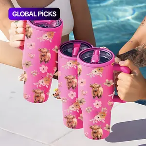 19/24/32oz Highland Cow with Flowers Stainless Steel Insulated Tumbler with Lid, Keeps Drinks Hot for 12H & Cold for 24H, Coffee Cup Travel Mug, Great Gift for Women, Moms, Friends & Teachers, Perfect for Home, Office, Holidays & Outdoor Use #GLOBAL PICKS