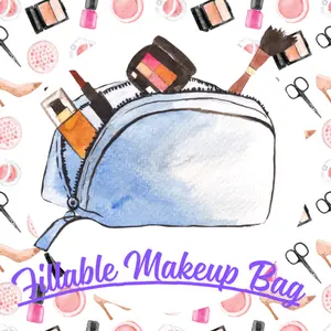 Pre-Made Medium Size Fillable Makeup Bags - Assorted Colors & Accessories totaling 6 Items