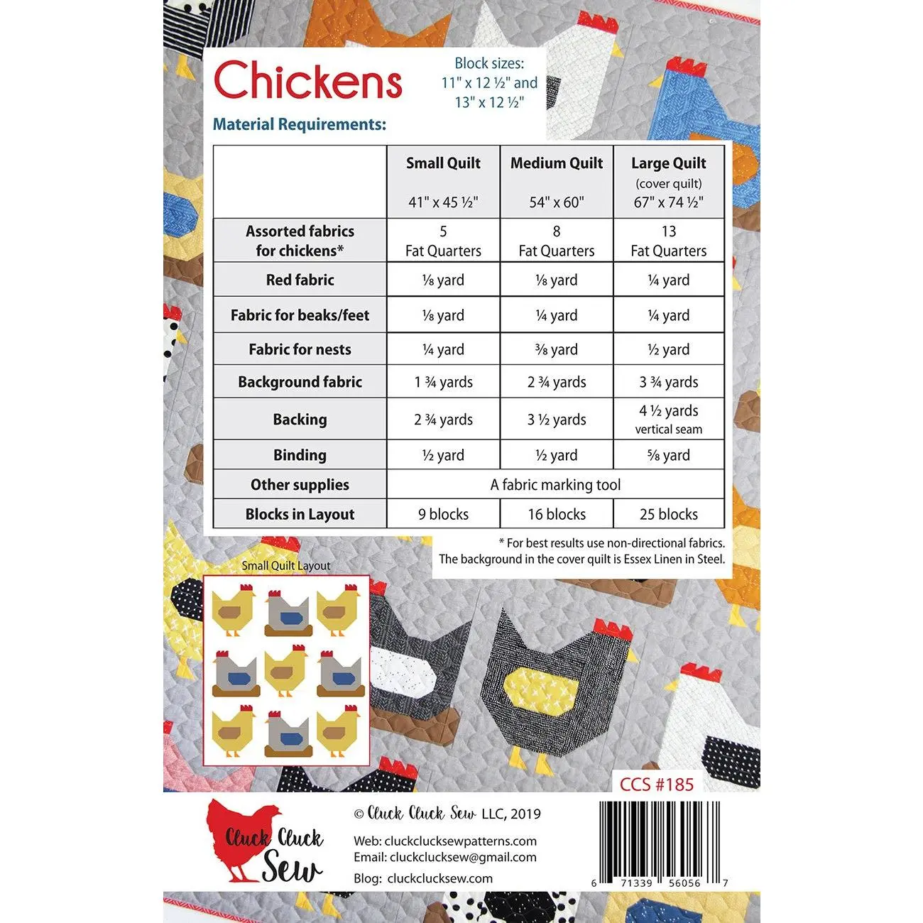 Chickens Quilt Pattern