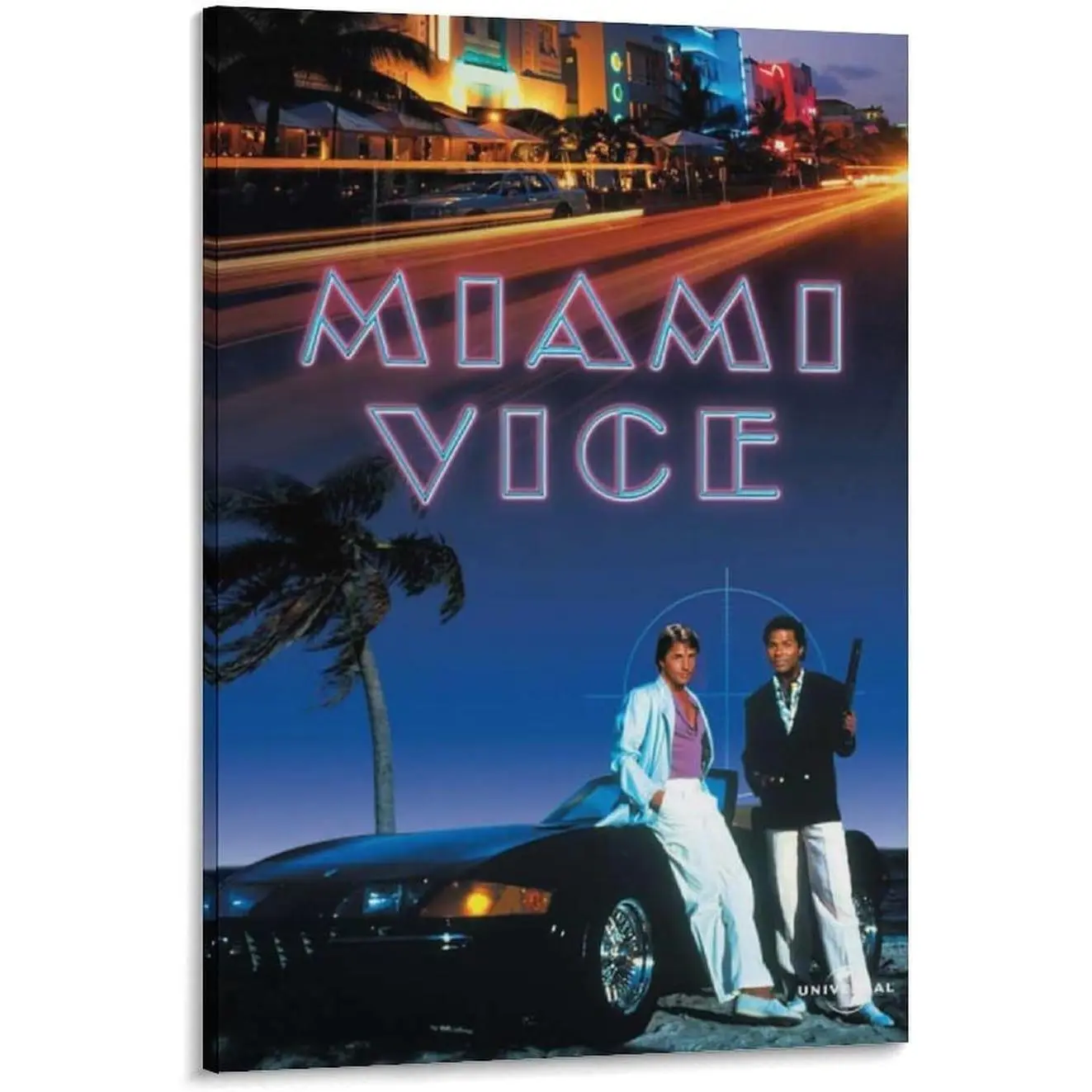 Miami Vice Movie Poster Neon City Nightscape (4)(1) Canvas Wall Art Poster Decorative Bedroom Modern Home Print Picture Artworks Posters 24x36inch(60x90cm)