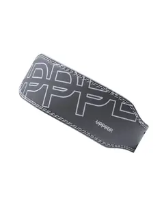 UPPPER Lifting Belt Grey - Microfiber Leather, Double-Prong Buckle, 4" to 2.5" Tapered, Weightlifting Support
