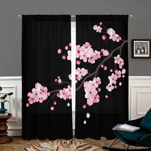Cherry Blossom Pattern Door Curtain, Japanese Style Door Curtain, Home Decor for Bedroom, Living Room, Kitchen, Study Room