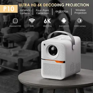 Portable Mini Projector P30pro, Supports Wifi6 Bluetooth5.0 Android14 System, 720p HD 150 Ansi Brightness, Manual Focus Home Entertainment
