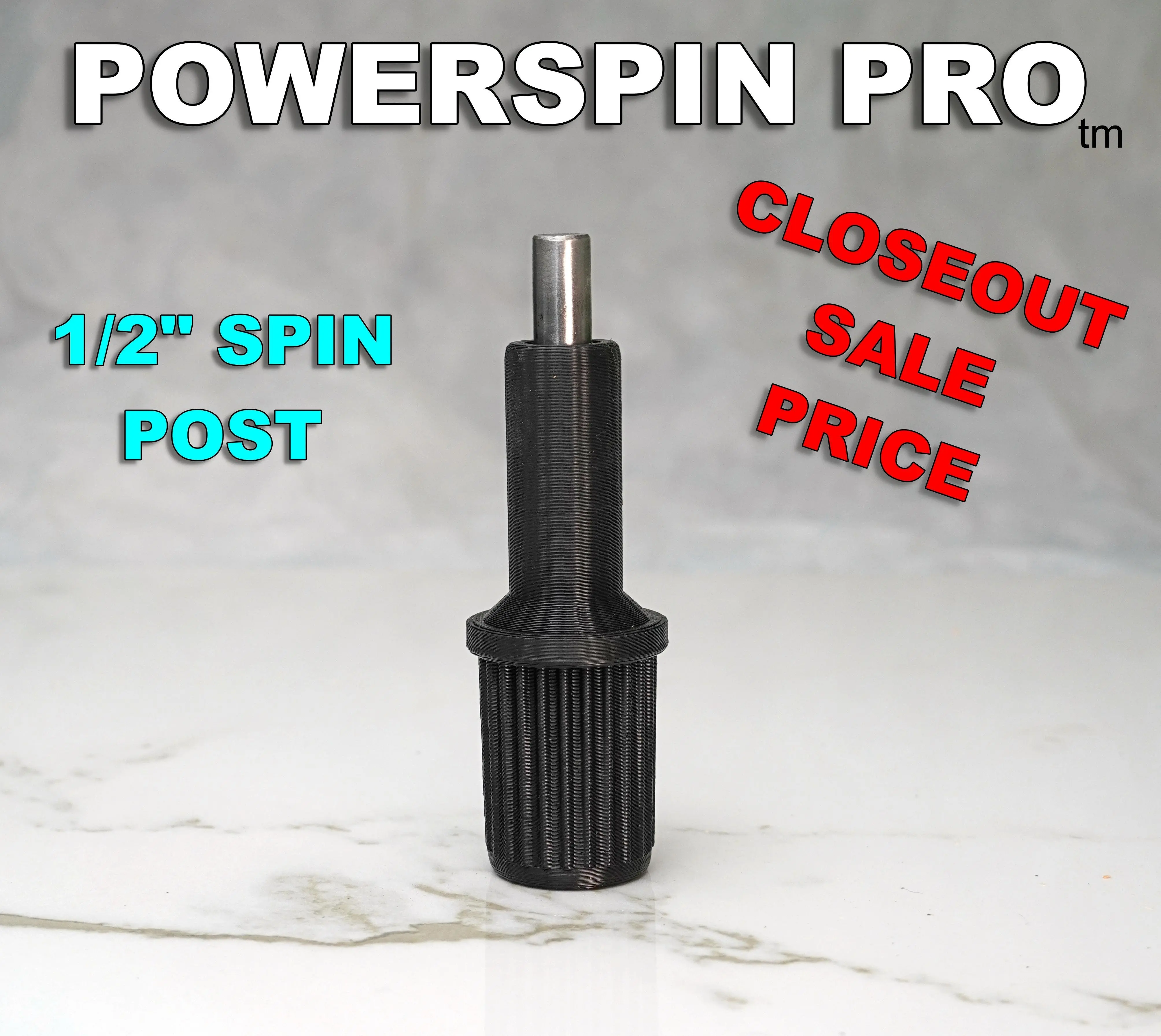 PowerSpin Pro 1/2 inch Spin Post Cleans Paint Rollers in Seconds Drill Saves Money