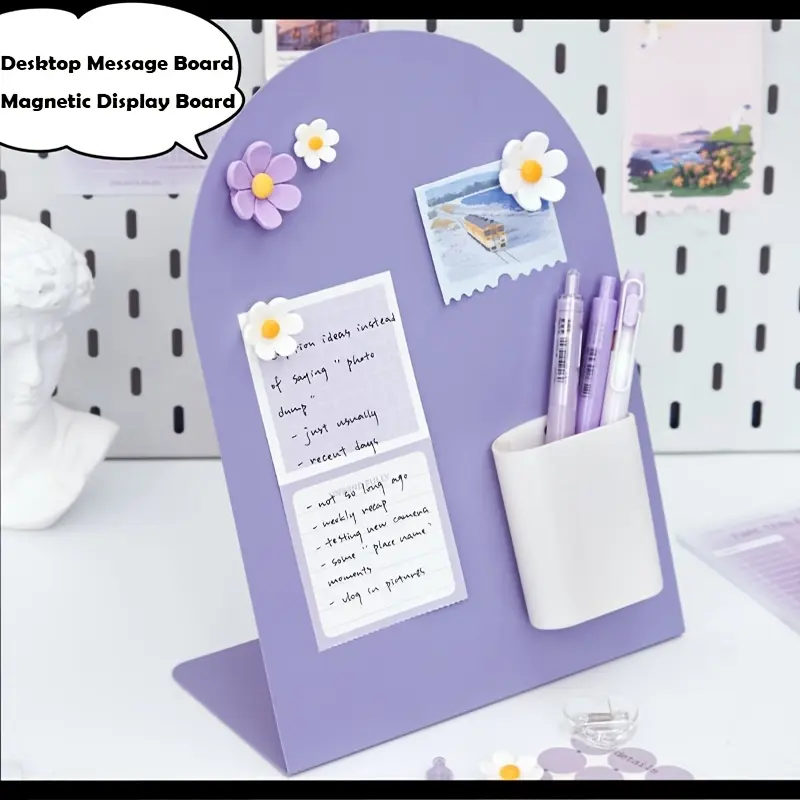 Desktop magnetic message board, vertical badge small card storage display board, family note exchange board, office station business card holder, Desk organizer tidy, Office Desk Accessories, Desktop Accessory (excluding decoration)