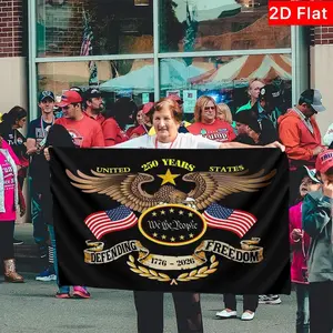 2D Flat Banner 1pc, 250th Anniversary Flag July 4 Outdoor Decoration, House People Flag Yard Farmhouse Garden Indoor Sign