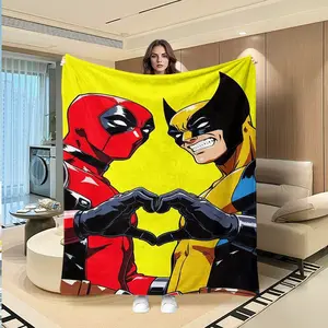 Deadpool Creative Digital Print Flannel Blanket, Thanksgiving Valentine Christmas Gift, Holiday Gift Throw Blanket, Multi-Purpose Outdoor Travel Blanket