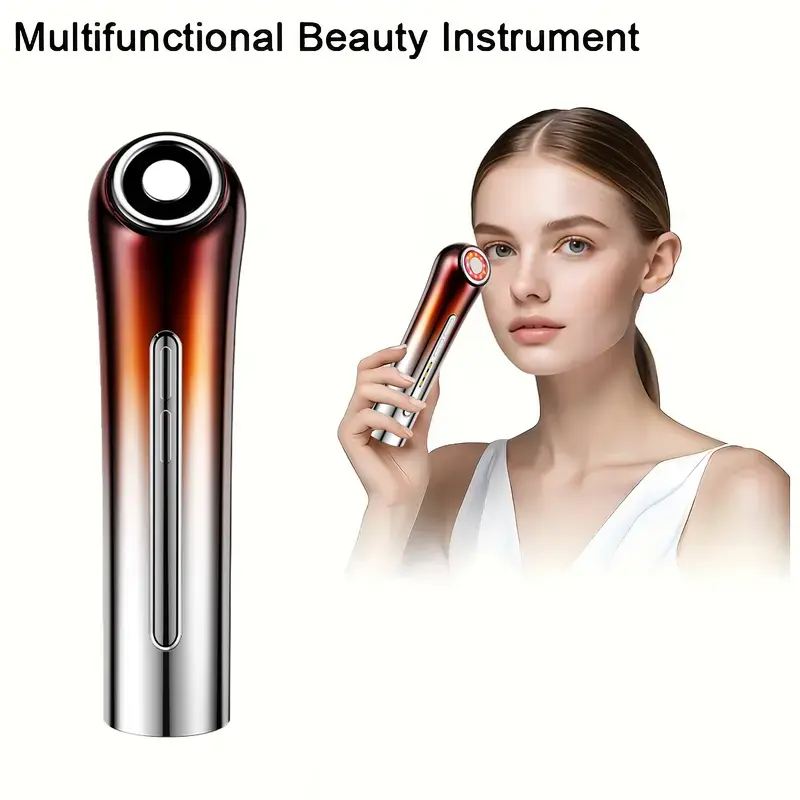 Electric Facial Massager for Face & Neck, Red & Blue LED Light and Electric Pulse Skincare Device, Rechargeable Portable Beauty Tool