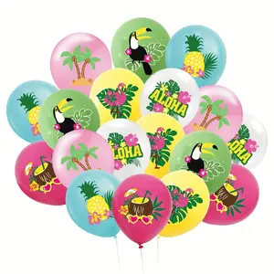 18/30Pcs Hawaii Party Balloon Decorations, Aloha Balloons for Hawaii Party Summer Beach Birthday Wedding Party Supplies