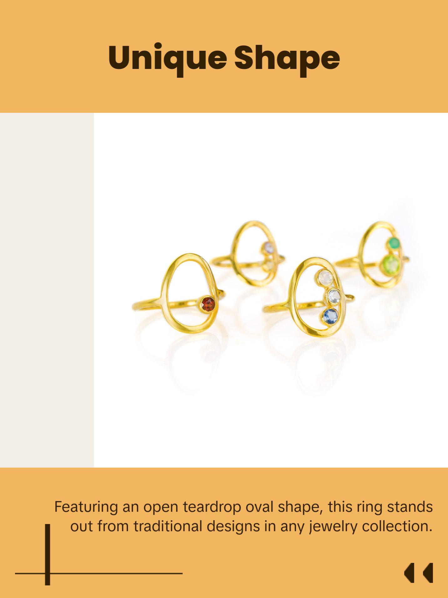 Custom Birthstone Open Oval Ring