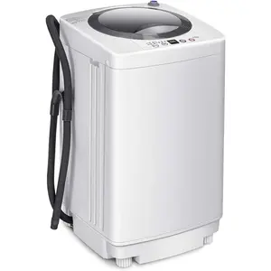 Casart Washing Machine Portable Compact Full-Automatic W/Drain Pump 8 Lbs Cloth Washer and Spinner