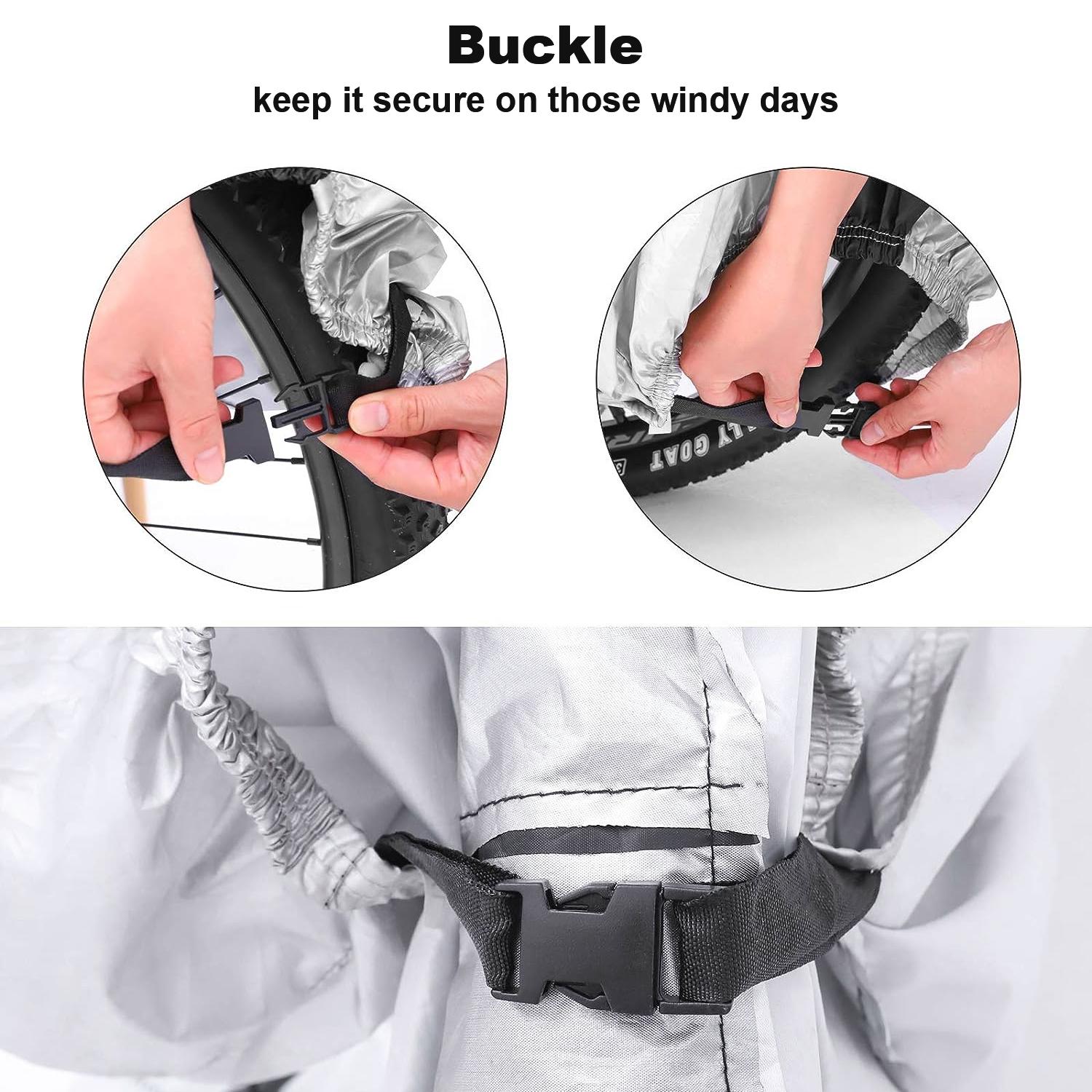 Waterproof Bike Cover, All-Weather Outdoor Storage with Anti-Theft Lock Hole for E-Bike, Mountain & Road Bicycle