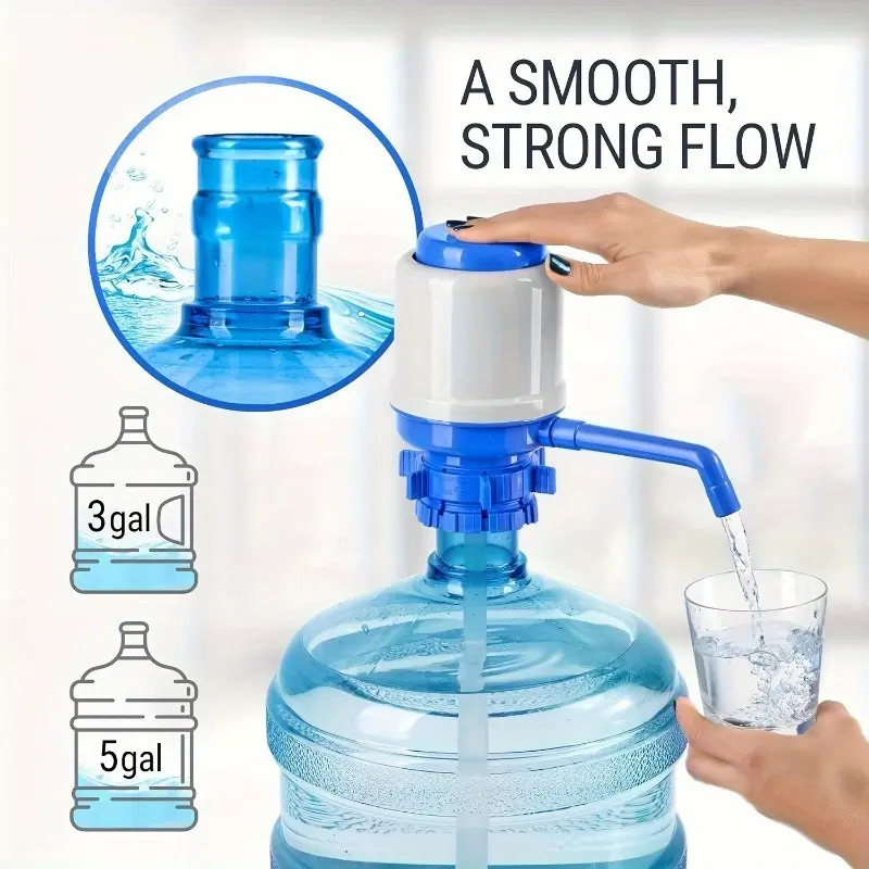 3-5 Gal Water Dispenser Pump for Water Bottles, Lightweight 1-Touch Strong Flow Pump, Portable Easy-Install for Camping, Home Use,summervibes