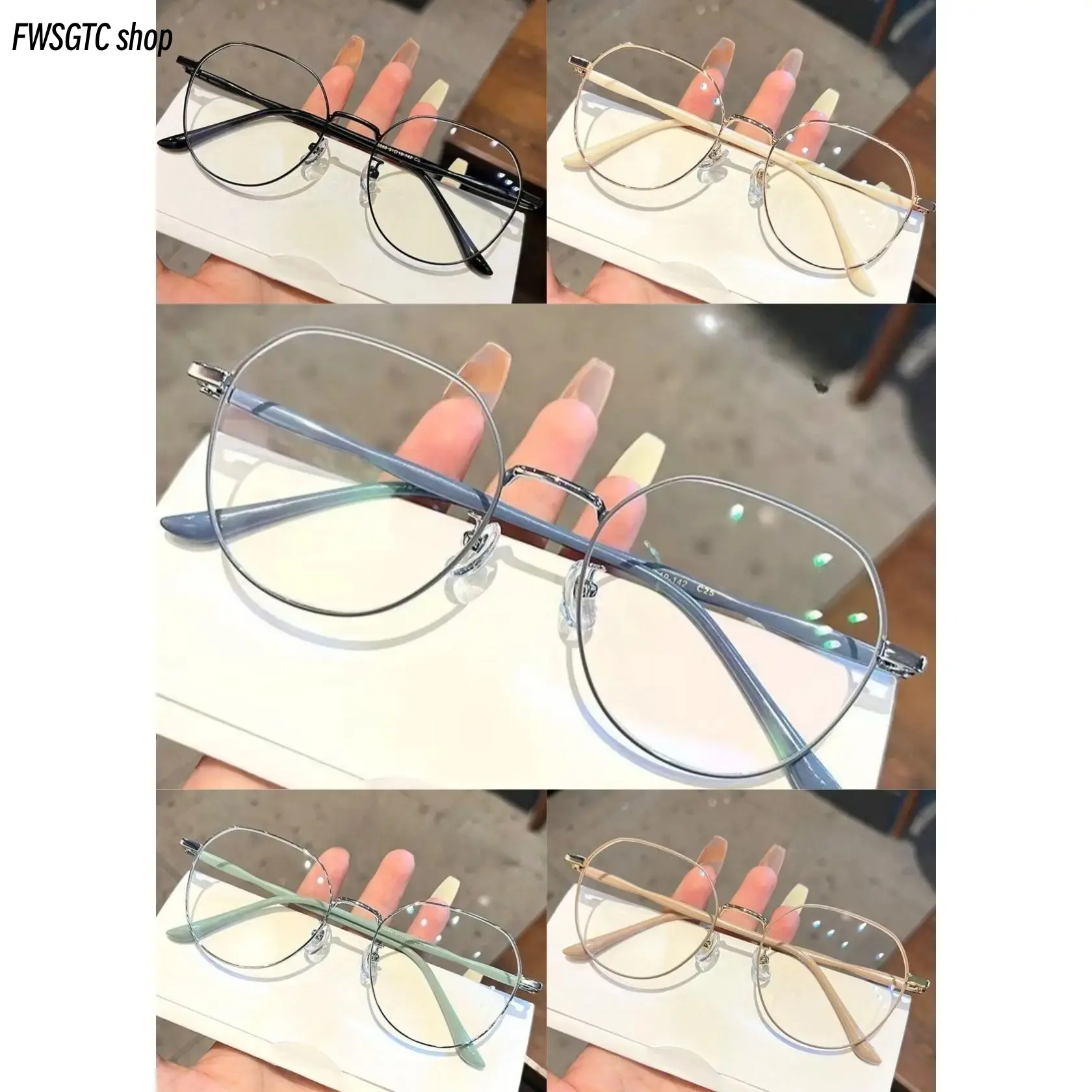 2026 New Women Anti Blue Light Glasses, minimalist sleek metal frame with flat lenses, lightweight and comfy to wear. Practical eye protection eyewear ideal for daily wear and long screen usage.
